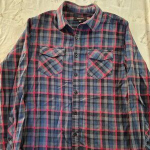 Adam Levine Gray Plaid Button Down Shirt Size M